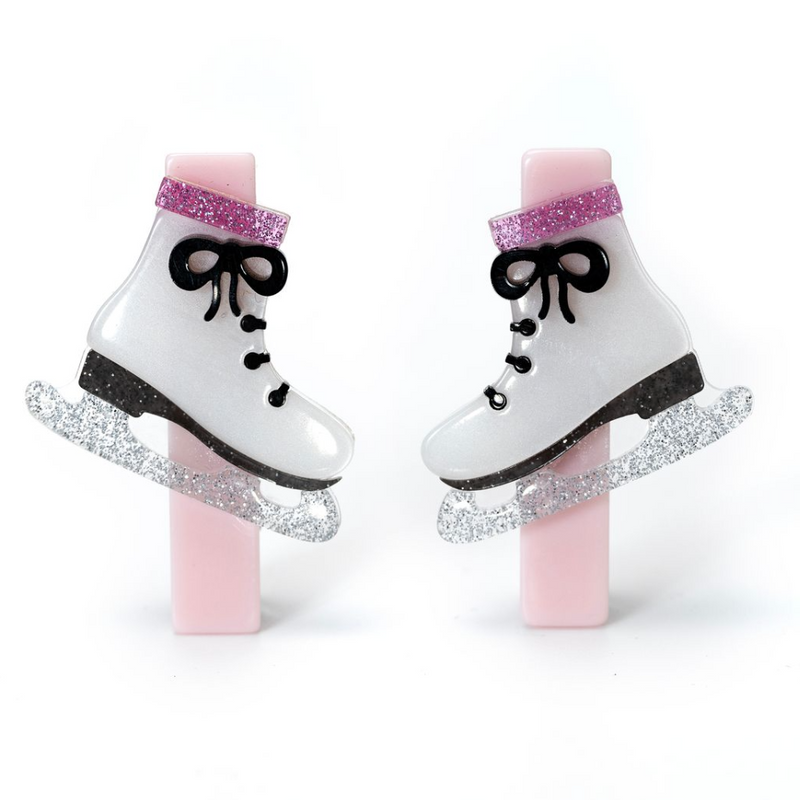 Skates Glitter Hair Clips