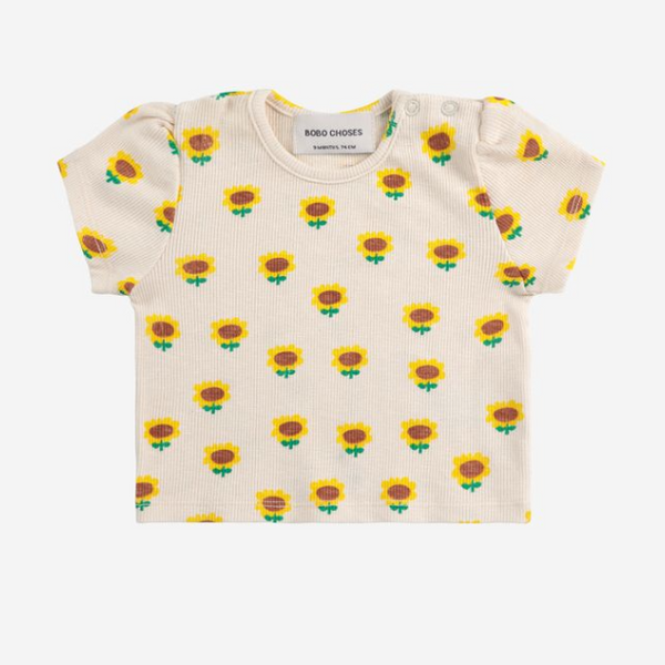 Sunflower all over balloon sleeve T-Shirt