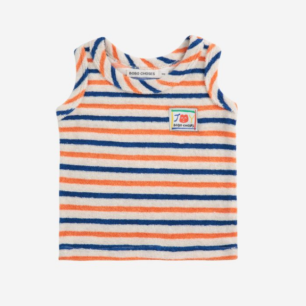 Smiling Striped terry cloth tank top