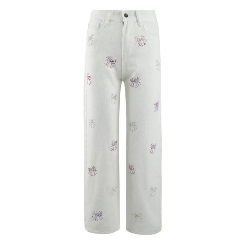 Crystal Rainbow Bows Jeans