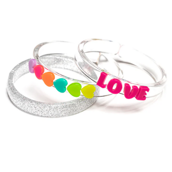 Centipede Neon Hearts Bangle Set