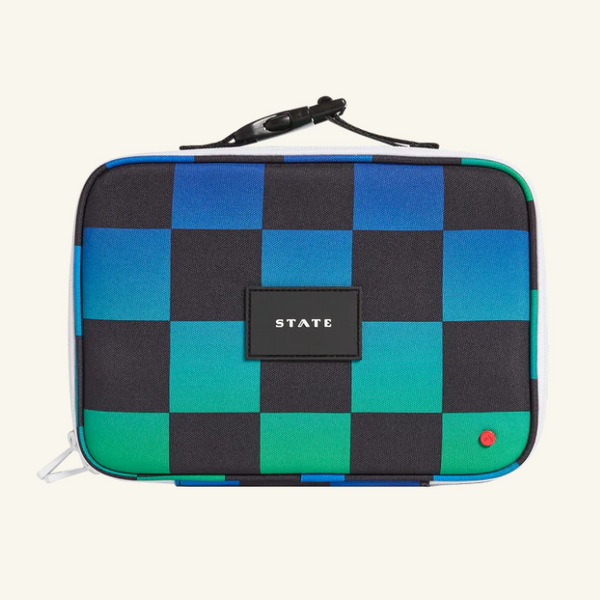 Rodgers Lunch Box Blue Checkerboard