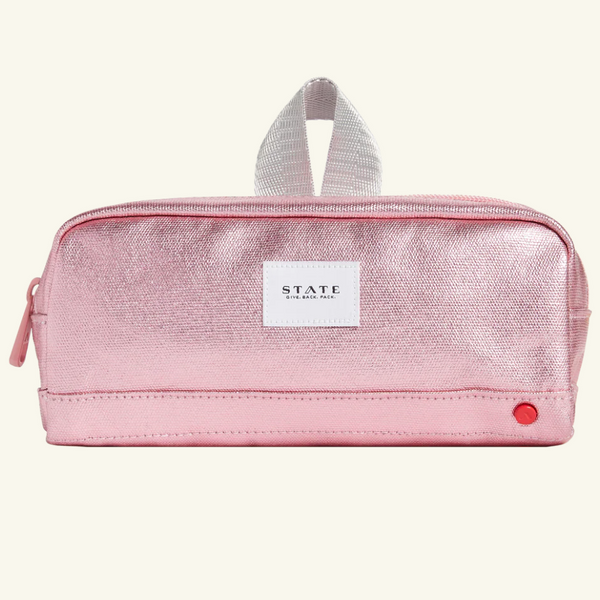 Clinton Pencil Case Pink/Silver
