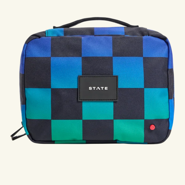 Benson Toiletry Kit Blue Checkerboard