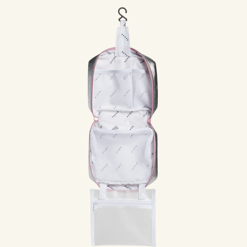 Benson Toiletry Kit Pink/Silver