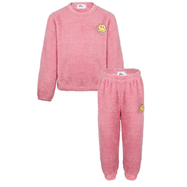 Bright Smile Patch Fuzzy Set Pink