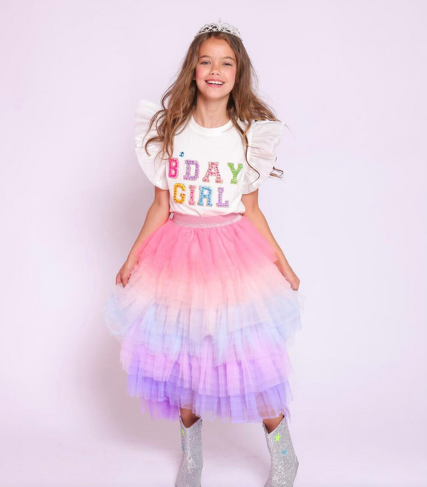 Birthday Girl Gem Ruffle Shirt