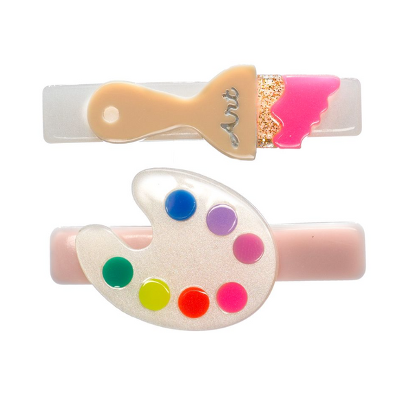 Paintbrush Neon Colors Hair Clips