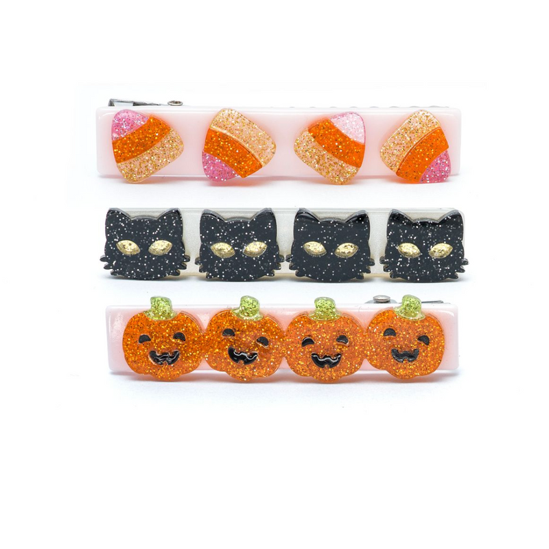 Cat Candy Corn & Pumpkin Alligator Clips