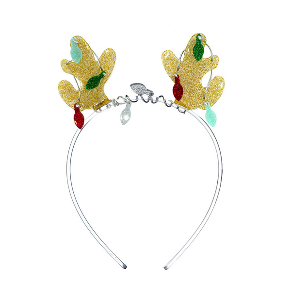 Reindeer Antlers Glitter Gold Headband