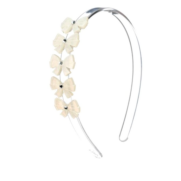 Bows Satin White Headband