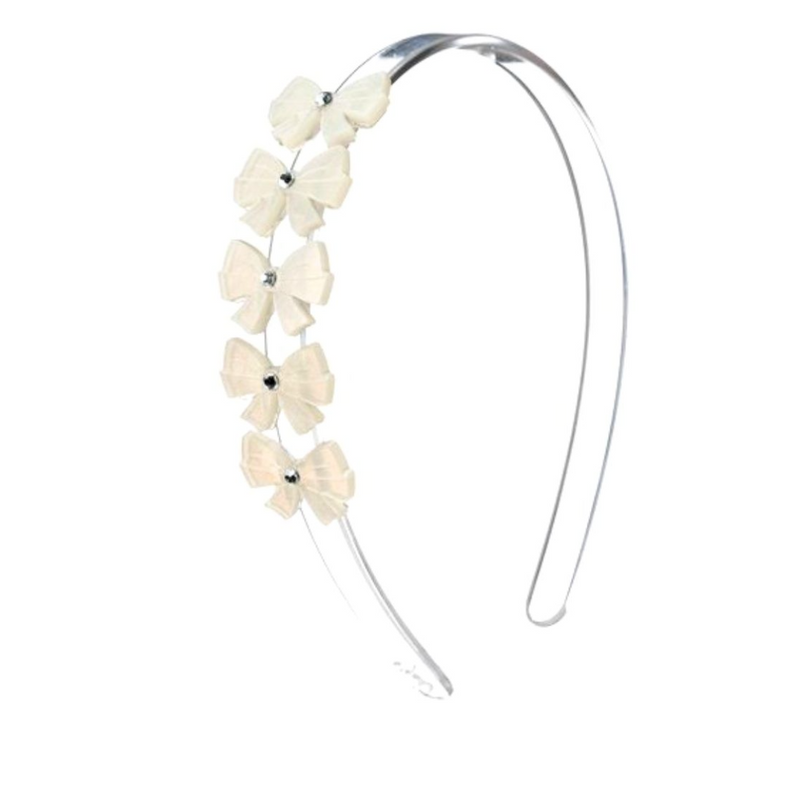 Bows Satin White Headband