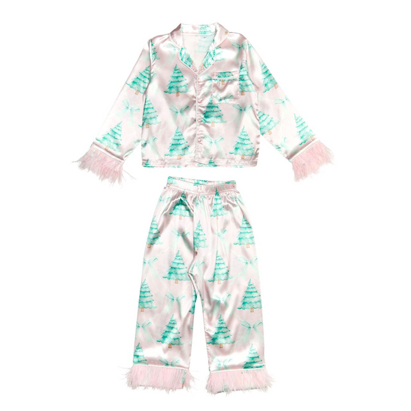 Christmas Tree Feather Silky Set