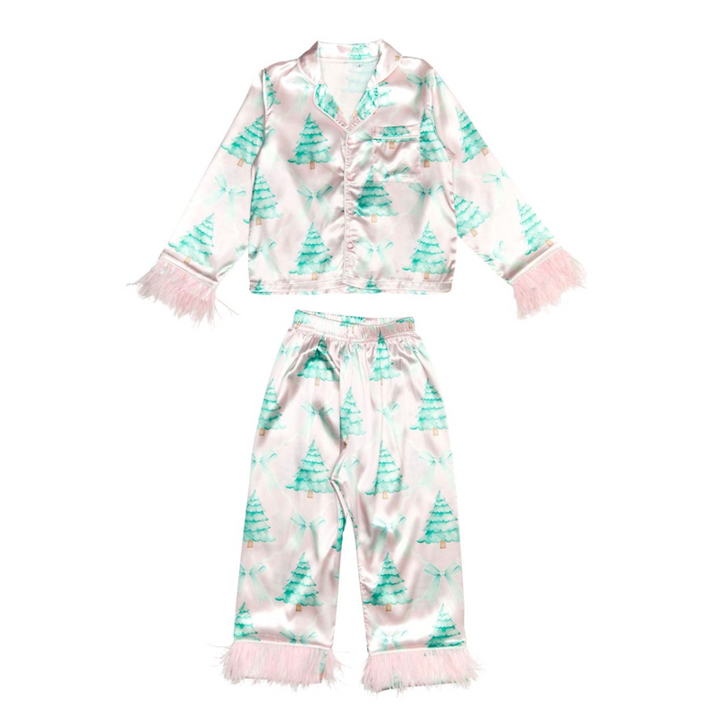Christmas Tree Feather Silky Set