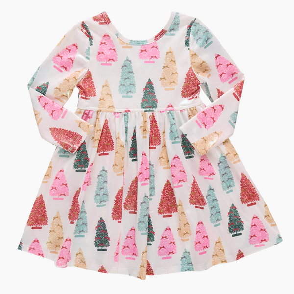 Girls Lame Steph Dress Bottle Brush Trees