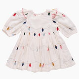 Girls Embroidery Brooke Dress Christmas Lights