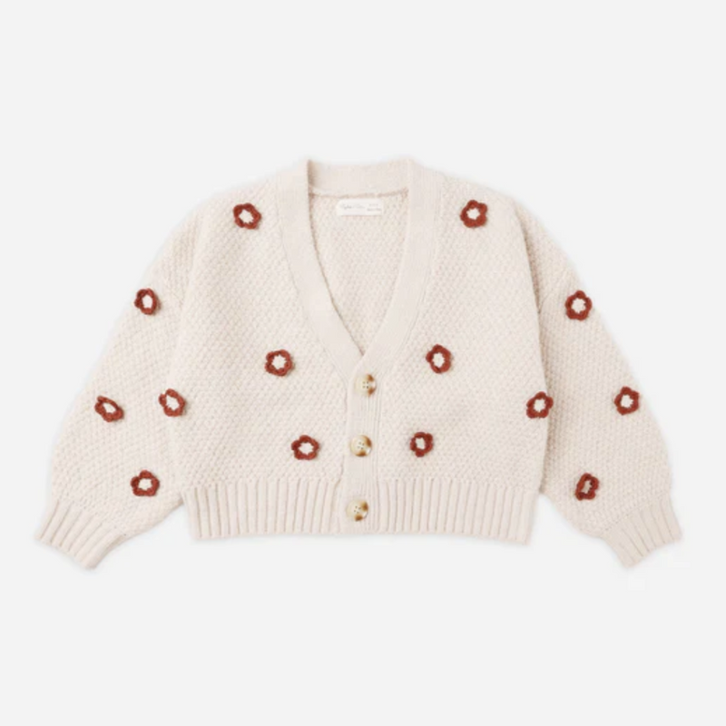 Boxy Crop Cardigan Ruby Daisy
