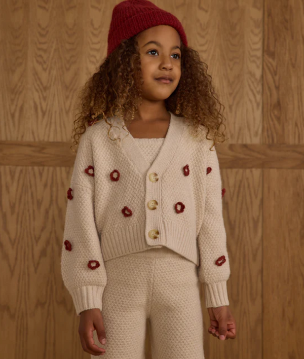 Boxy Crop Cardigan Ruby Daisy