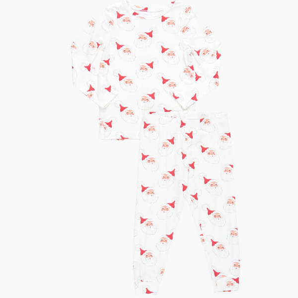 Kids Bamboo PJ Set Small Santas