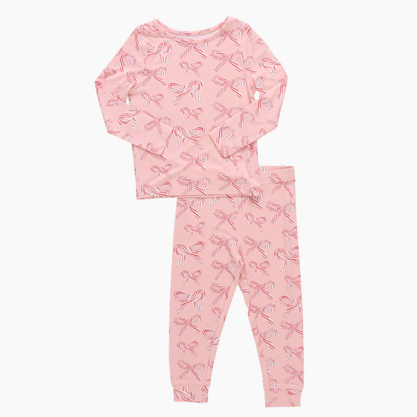 Kids Bamboo PJ Set Candy Canes