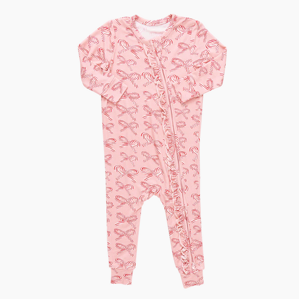Baby Bamboo Romper Candy Canes