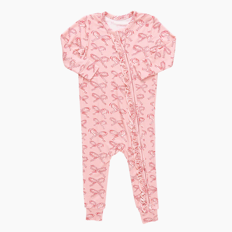 Baby Bamboo Romper Candy Canes