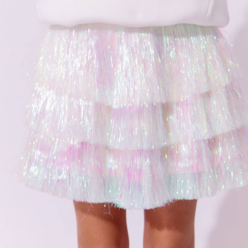 Snow Shimmer Tinsel Party Skirt