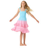Kids Begonias Dress Turquoise Watermelon Ombre