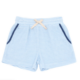 Boys powder blue stripe french terry short