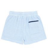 Boys powder blue stripe french terry short