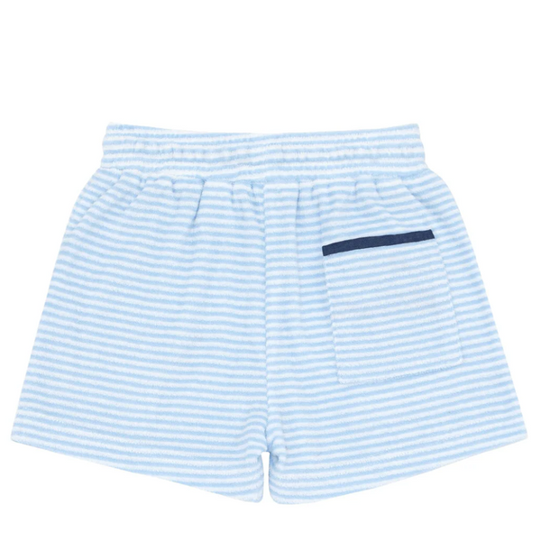 Boys powder blue stripe french terry short
