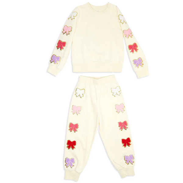Ivy Bow Sweatshirt And Sweatpants Set