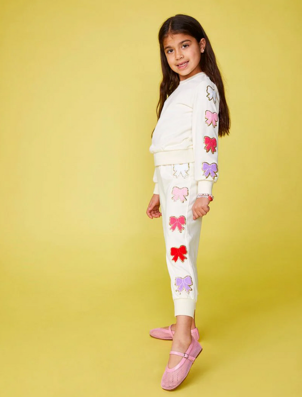 Ivy Bow Sweatshirt And Sweatpants Set