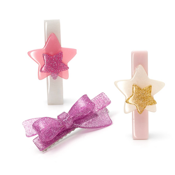 Stars Pink Pearl Gold and Glitter Pink