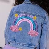 Pastel Rainbow Gems Denim Jacket