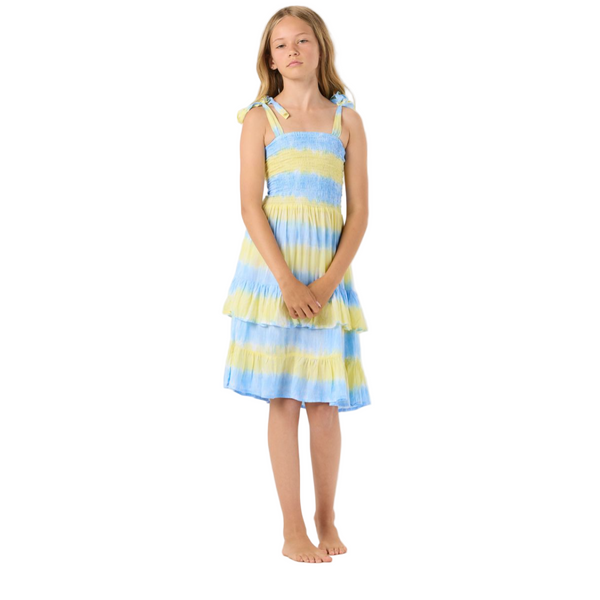 Kids Begonias Dress Sky Lemon