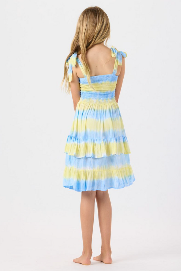 Kids Begonias Dress Sky Lemon