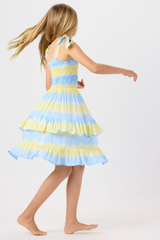 Kids Begonias Dress Sky Lemon