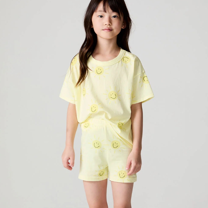 Chaser Happy Happy Shorts in vibrant colors, featuring a relaxed fit and playful design, perfect for casual wear.