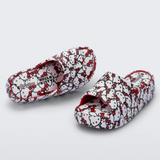 Mini Melissa free platform slide sandals featuring Hello Kitty and friends for kids, colorful and playful footwear design.