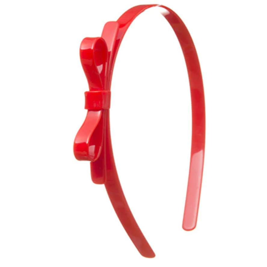 THIN BOW RED HEADBAND