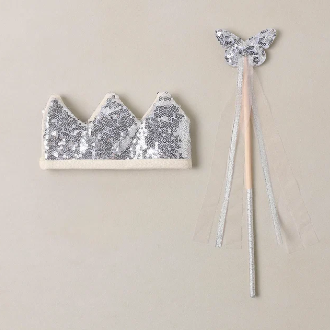 Crown+ Wand Silver Sequin