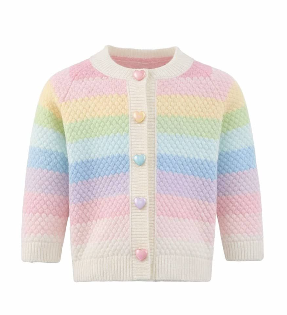 Pastel Rainbow Knit Cardigan