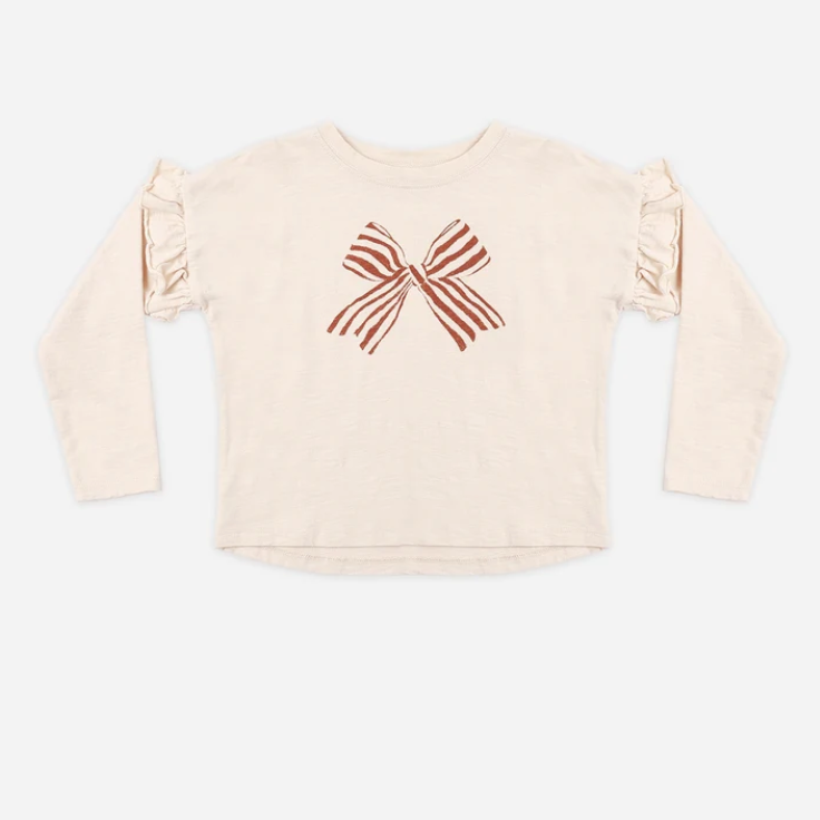 Ruffle Long Sleeve Tee Bow