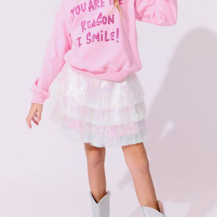 Snow Shimmer Tinsel Party Skirt
