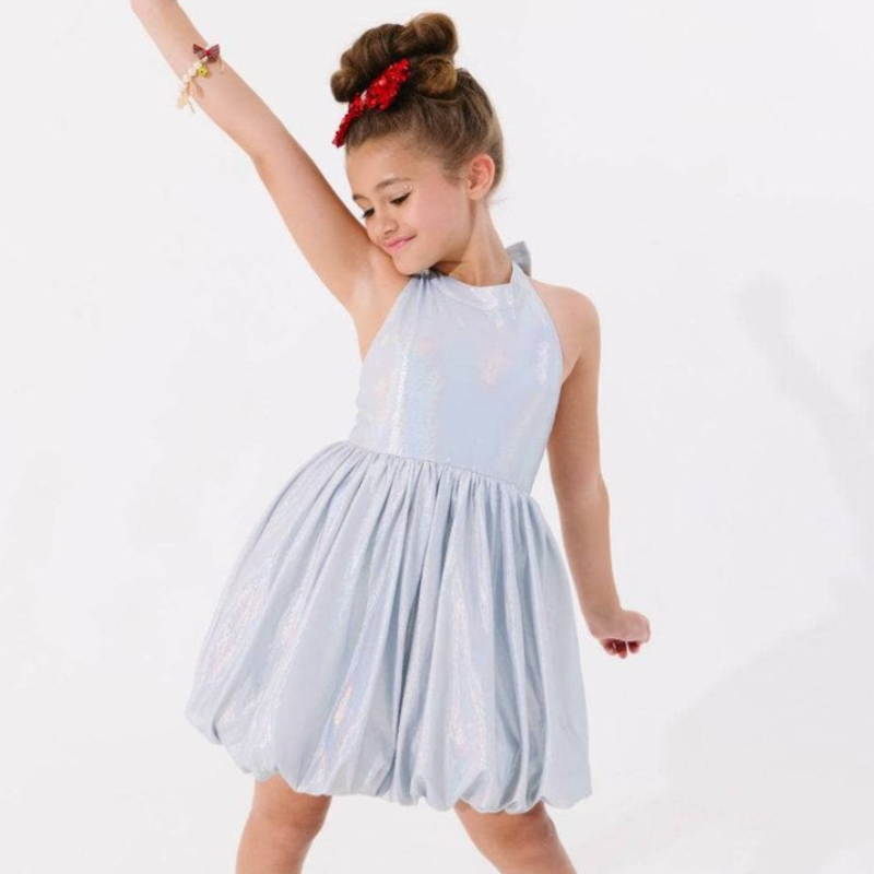 Metallic Bow Bubble Dress