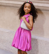 Metallic Bow Bubble Dress