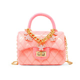 Classic Sparkle Top Handle Handbag: Pink