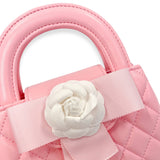 B1360 Floral Applique Quilted Bag (4 Colors): IVORY