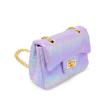 Shiny Dotted Heart Classic Handbag: Hot Pink